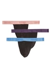 2(x)ist 3-pack Cotton Thong In Black W/tattoo/black W/top O The Morning/black W/pressed Rose