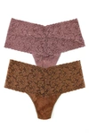 HANKY PANKY ASSORTED 2-PACK RETRO HIGH WAIST THONGS