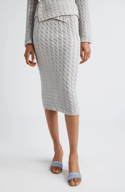 Paloma Wool Droppo Cable Knit Skirt In Grey