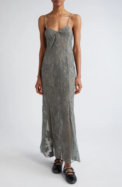 paloma wool grey dress Flip Snowed Car Print Sheer Dress in Grey – SVRN main image 0