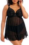 Elomi Priya Plunge Babydoll In Black