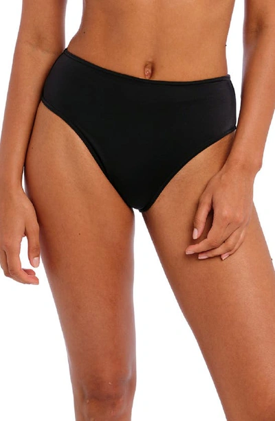 Freya Jewel Cove High-waist Bikini Bottom In Black Solid