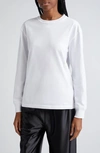 Alexander Wang Raised-logo Long-sleeve T-shirt In White