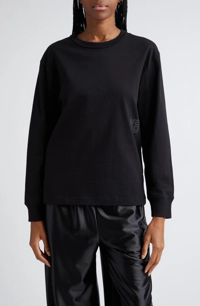 Alexander Wang Essential Long Sleeve T-shirt In Black