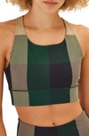 Threads 4 Thought Strappy Colorblock Sports Bra In Wilderness Plaid