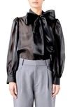 Endless Rose Organza Blouse Top In Black In Black