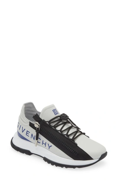 Givenchy Spectre Runner Sneakers In 4g Synthetic Fiber With Zip In Grey Black