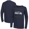 OUTERSTUFF COLLEGE NAVY SEATTLE SEAHAWKS SIDE DRILL LONG SLEEVE T-SHIRT