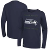 Outerstuff College Navy Seattle Seahawks Side Drill Long Sleeve T-shirt In Navy