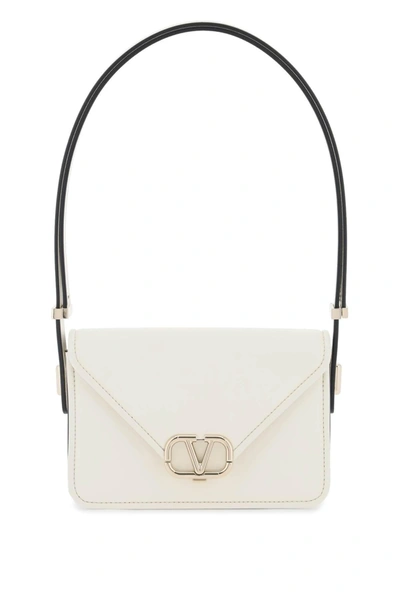 Valentino Garavani Letter Bag Small Shoulder Bag In Smooth Calfskin In White