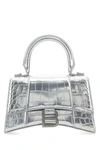 Balenciaga Xs Hourglass Top Handle Bag In Silver