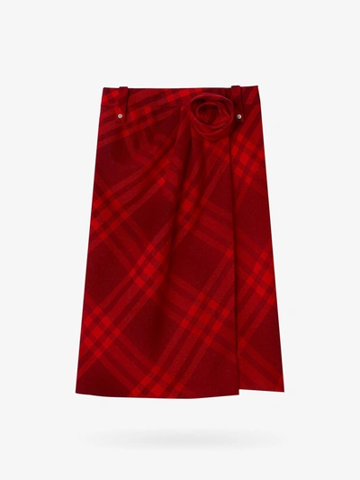 BURBERRY BURBERRY WOMAN SKIRT WOMAN RED SKIRTS