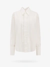 Marni White Bio Poplin Shirt With Ruffles In White