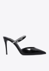 Dolce & Gabbana 90mm Embellished Patent Leather Mules In Black