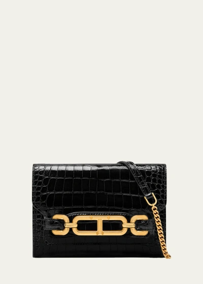 Tom Ford Whitney Mini Croc-effect Leather Shoulder Bag In Brown