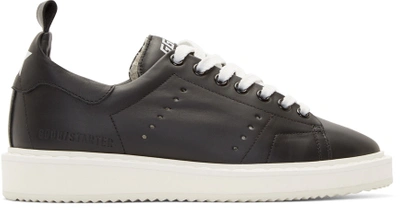 Golden Goose Black Leather Low-top Starter Sneakers In Blk/white