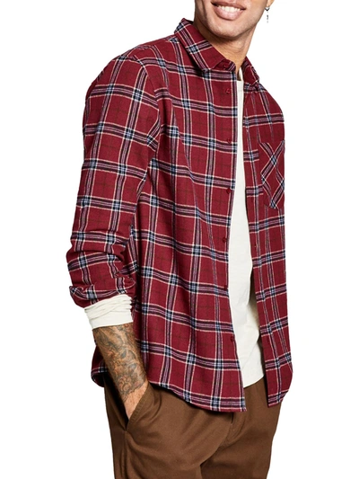 And Now This Mens Flannel Collared Button-down Shirt In Pink