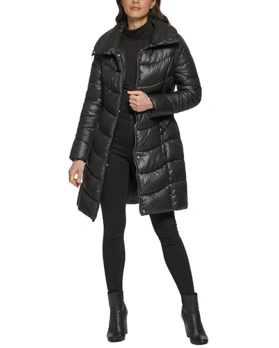 Kenneth Cole Puffer Coat In Black
