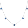 Pompeii3 14k White Gold Blue Moonstone Station Necklace By The Yard Design 18" In Multi