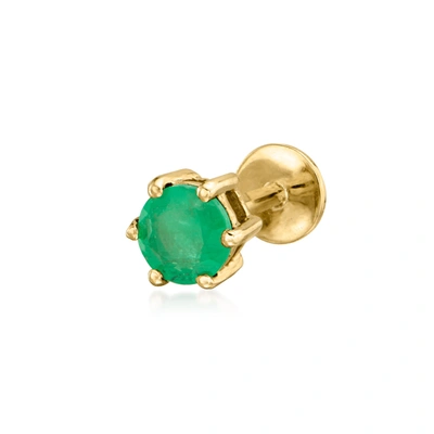 Rs Pure By Ross-simons Emerald Single Stud Earring In 14kt Yellow Gold In Green