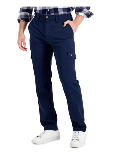 Club Room Men's Regular-fit Stretch Cargo Pants, Created For Macy's In Blue