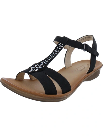 Soul Naturalizer Summer Womens Embellished Ankle Strap T-strap Sandals In Black