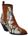 Giuseppe Zanotti Suede & Snakeskin Bootie In Black