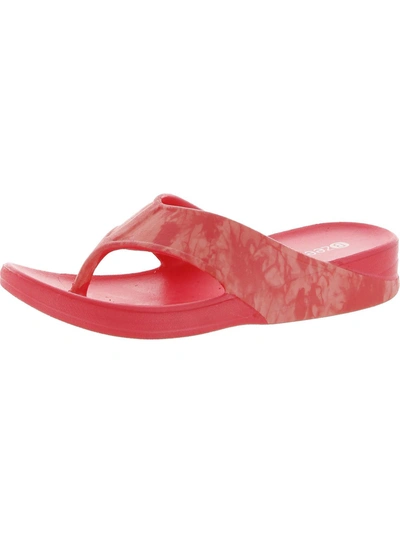 Bzees Villa Print Womens Slip On Thong Flip-flops In Pink