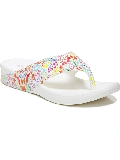 Bzees Villa Print Womens Slip On Thong Flip-flops In Multi