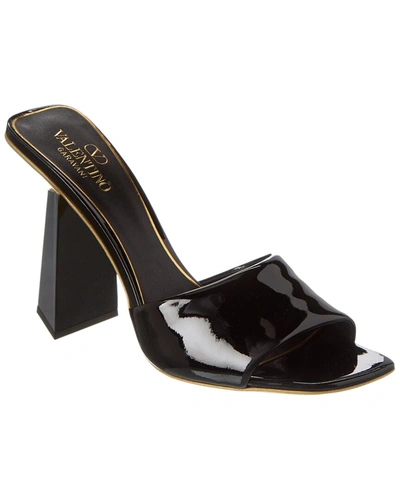Valentino Garavani Women's One Stud Hyper Slide Sandals In Patent Leather In Black