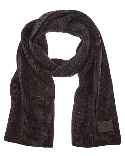 Vince Shaker Stitch Wool & Cashmere-blend Scarf In Black
