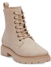 TOMS ALAYA WOMENS FAUX LEATHER ANKLE COMBAT & LACE-UP BOOTS