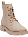 Toms Alaya Womens Faux Leather Ankle Combat & Lace-up Boots In Brown