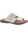 Array Catalina Womens Leather Studded Slide Sandals In White