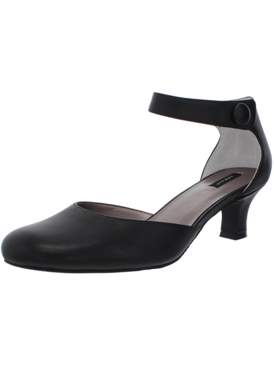 Array Charlie Womens Leather Ankle Strap Pumps In Black