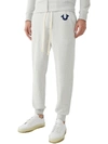 True Religion Men's Classic Logo Elastic Drawstring Joggers In White
