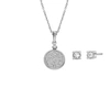 Fossil Women's Core Gifts Stainless Steel Stud Earrings And Necklace Set In Silver