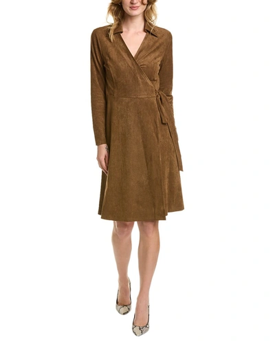 Brooks Brothers Wrap Dress In Brown