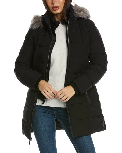 Nautica Quilted Coat In Black