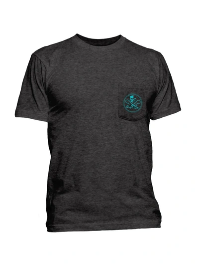 Salt Life Skull And Hook Mens Logo Crewneck Graphic T-shirt In Grey