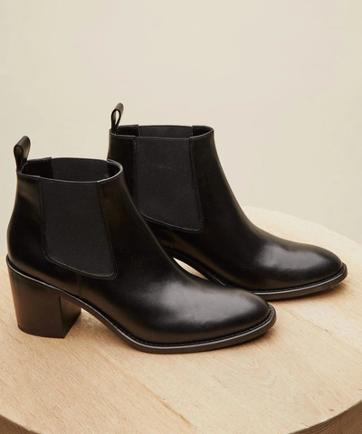 Jenni Kayne Leather Heeled Chelsea Boot In Black