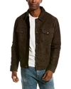 Slate & Stone Suede Trucker Jacket In Brown