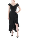 XSCAPE WOMENS RUFFLED OFF THE SHOULDER FIT & FLARE DRESS
