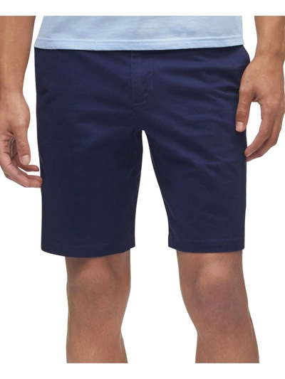 Calvin Klein Mens Chino Flat Front Khaki Shorts In Blue