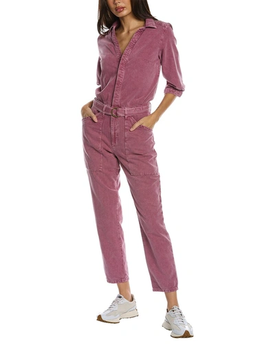 Ba&sh Ba & Sh Denim Linen-blend Jumpsuit In Purple