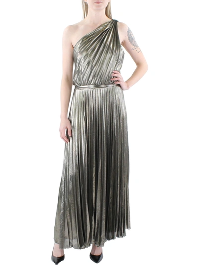 Lauren Ralph Lauren Womens Belted Long Evening Dress In Silver