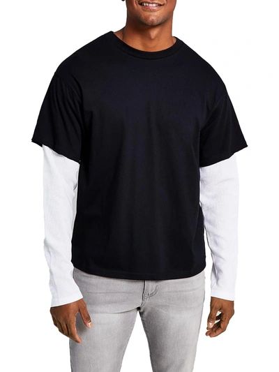 And Now This Men's Slub Pocket Short-sleeve Shirt In Black