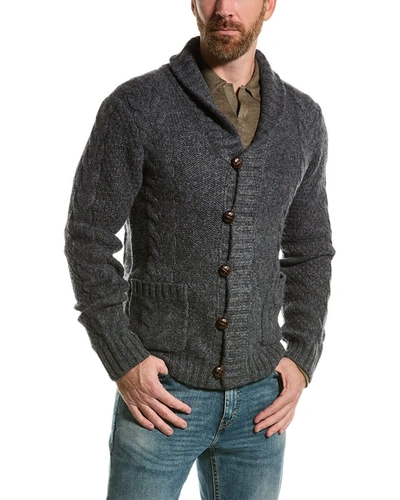 Loft 604 Wool Shawl Collar Cardigan In Grey