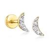 Rs Pure By Ross-simons Diamond-accented Moon Stud Earrings In 14kt Yellow Gold In White