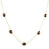 Pompeii3 14k Yellow Gold Garnet Station Necklace By The Yard Design 18" In Multi